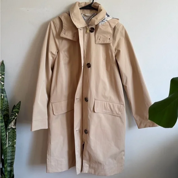 Barbour Beige Trench Coat with Button Details - Picture 3 of 9